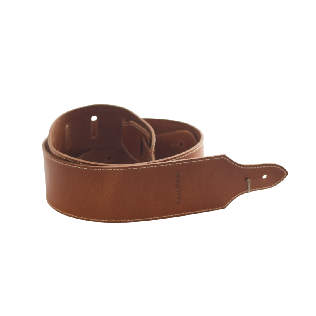 Patrick Bleses BG34 natural leather guitar strap
