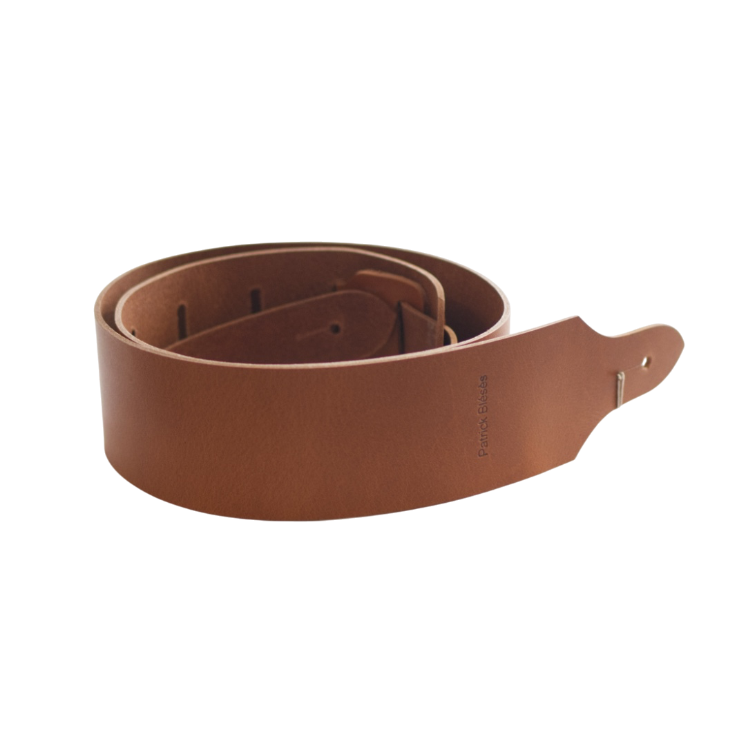 Patrick Bleses BG54 natural leather guitar strap