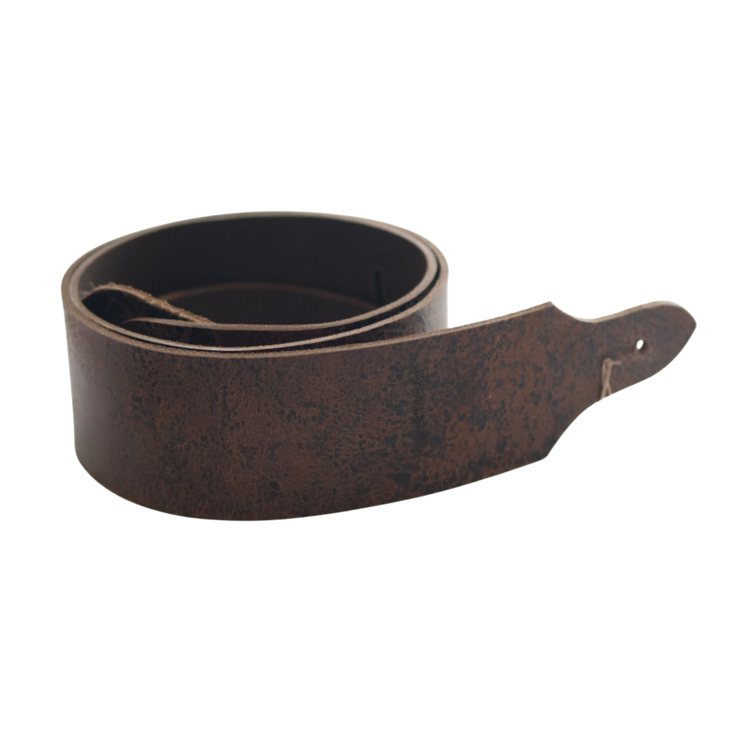 Patrick Bleses BG54 Ortex brown leather guitar strap