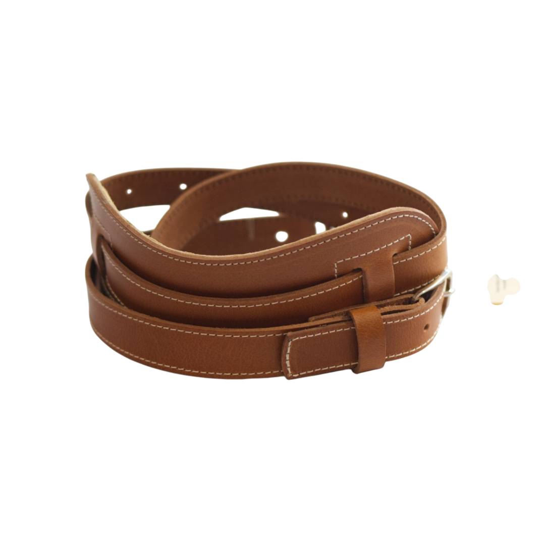 Patrick Bleses BG18M natural leather guitar strap