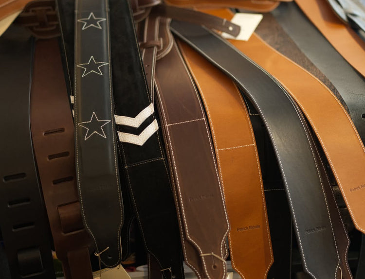 Patrick Bleses leather guitar straps