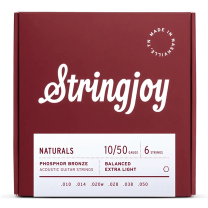 Stringjoy Naturals Extra Light 10-50 PB Acoustic Guitar Strings