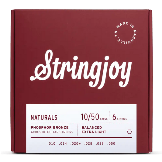 Stringjoy Naturals Extra Light 10-50 PB Acoustic Guitar Strings