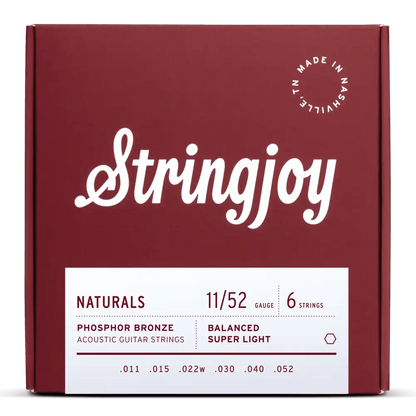Stringjoy Naturals Super Light 11-52 PB Acoustic Guitar Strings