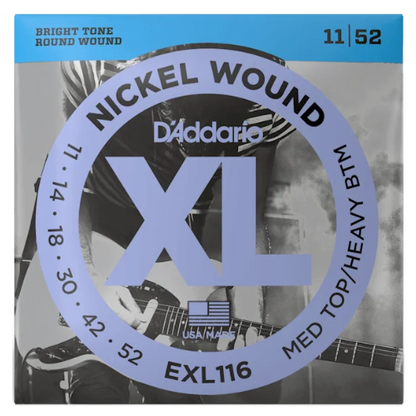 D'Addario EXL116 11-52 medium top / heavy bottom