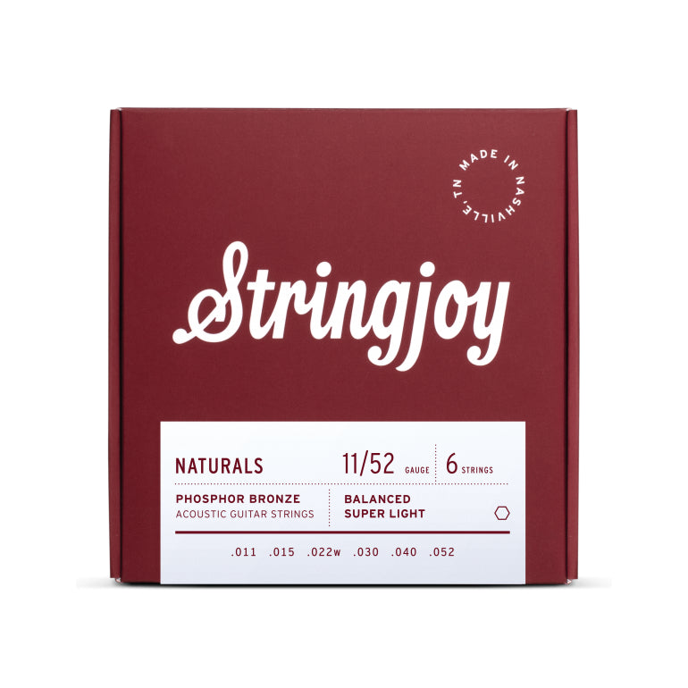Stringjoy Naturals Super Light 11-52 PB Acoustic Guitar Strings