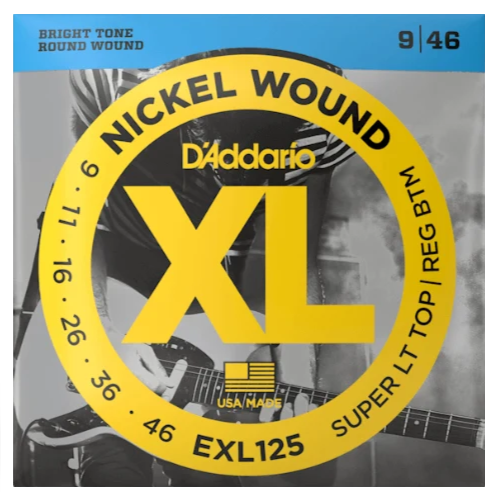D'Addario EXL125 9-46 super light top / regular bottom