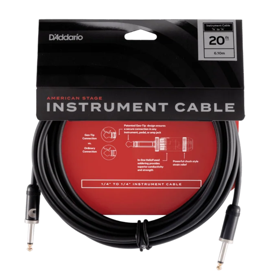 D'Addario American Stage instrument cable 6m