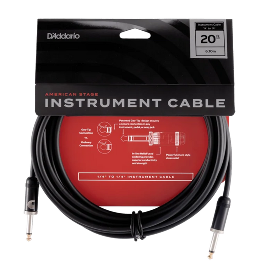 D'Addario American Stage instrument cable 6m