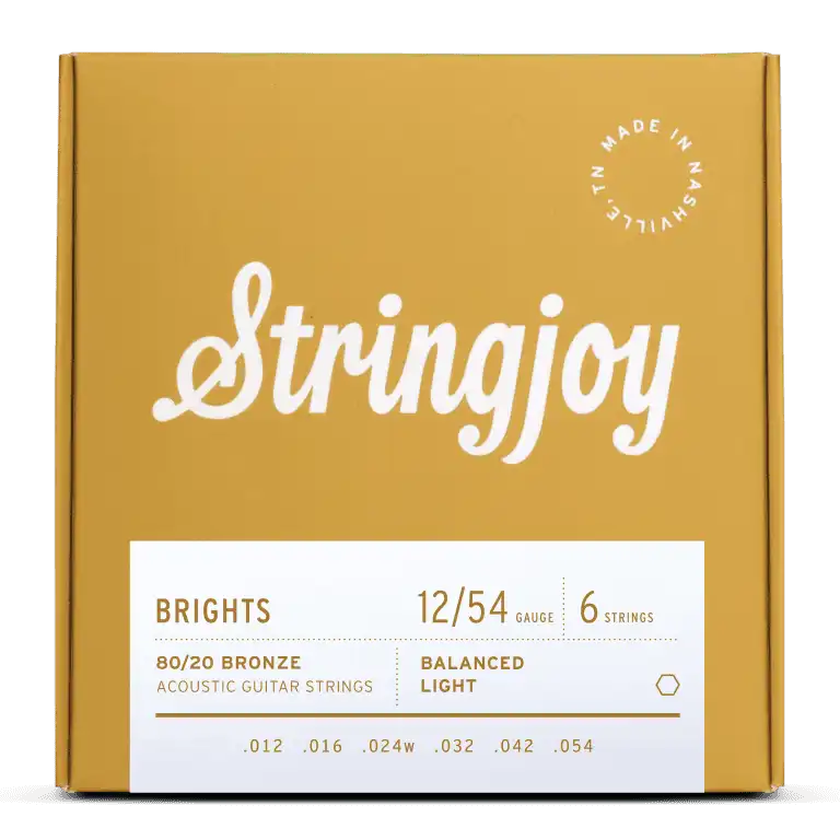 Stringjoy Bright Light 12-54 80/20 Bronze Acoustic Guitar Strings