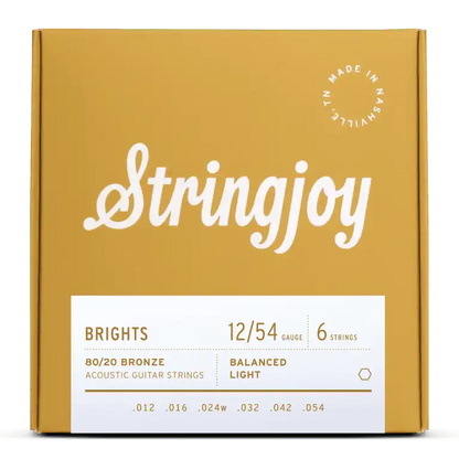 Stringjoy Bright Light 12-54 80/20 Bronze Acoustic Guitar Strings