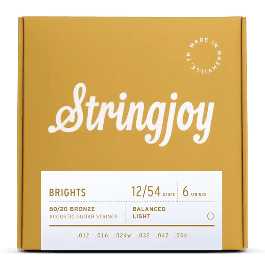 Stringjoy Bright Light 12-54 80/20 Bronze Acoustic Guitar Strings