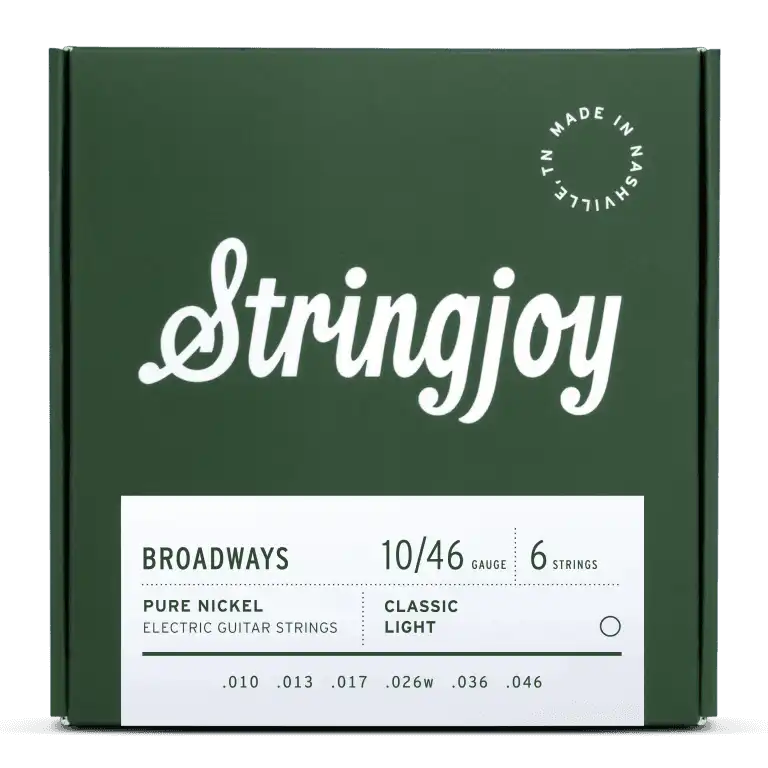 Stringjoy Classic Light gauge 10-46 Broadways Pure Nickel Electric Guitar Strings