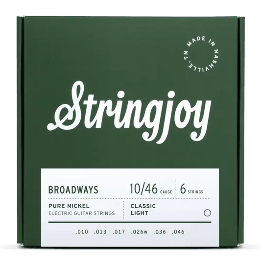 Stringjoy Broadways Classic Light 10-46 Pure Nickel Electric Guitar Strings