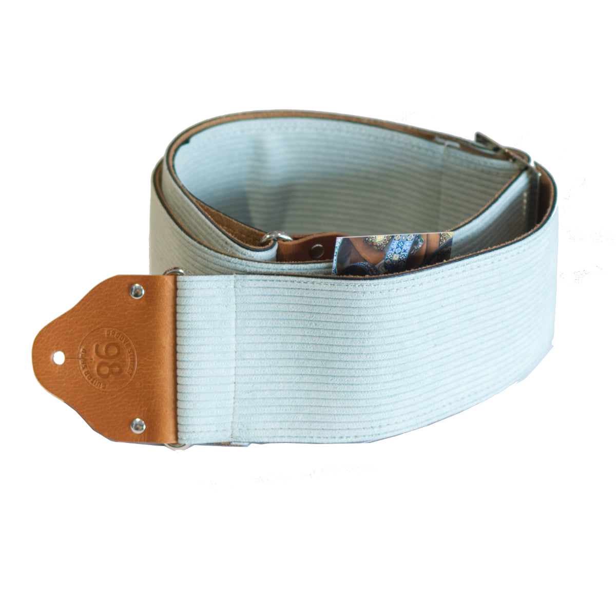 Tom's Vintage Custom Wide Turquoise Conduroy Hippie strap