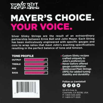 Ernie Ball 2218 John Mayer Silver Slinky 10.5-47