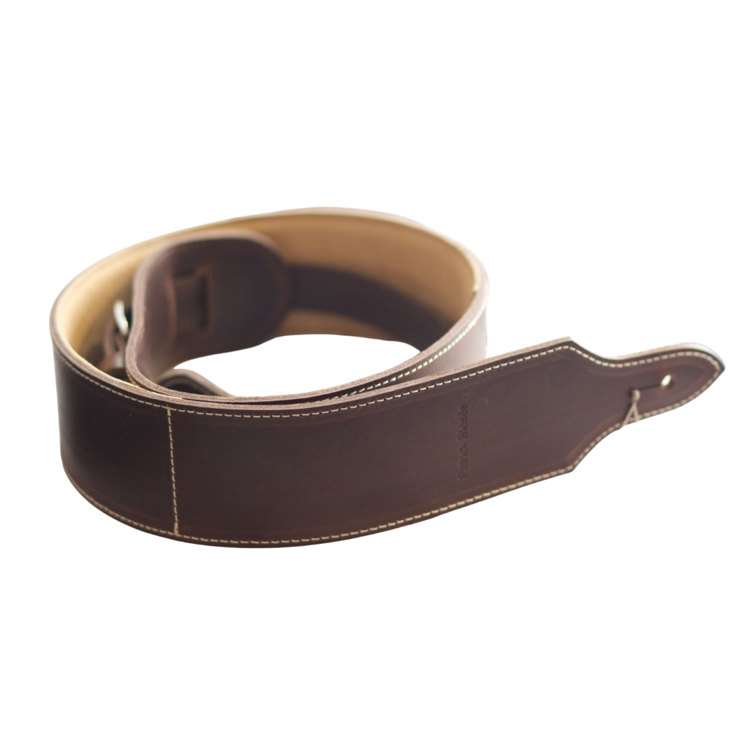 Patrick Bleses BG37R cola leather guitar strap