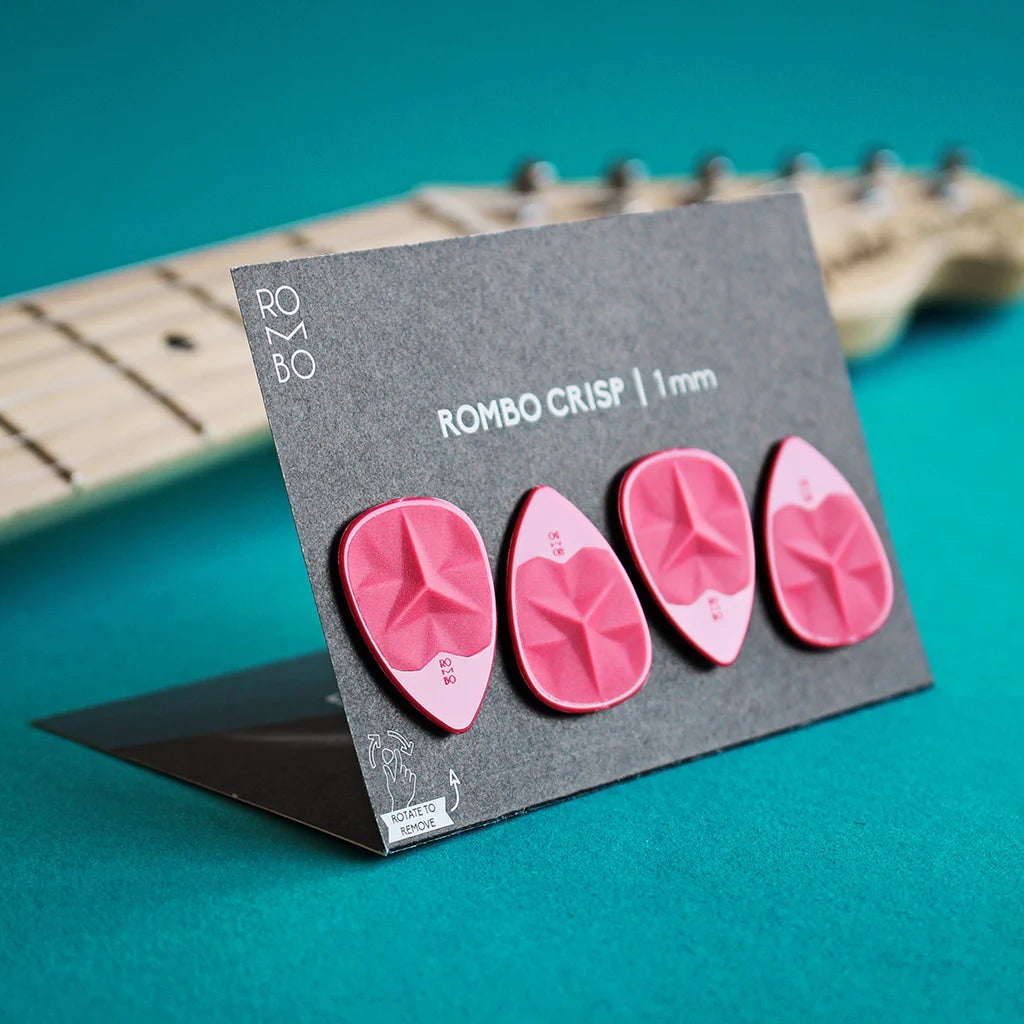 Rombo guitar pick set Crisp strawberry red (4 Guitar Picks) - 1 mm