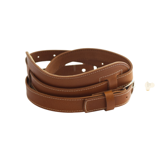 Patrick Bleses BG18M natural leather guitar strap