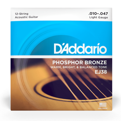 D'Addario EJ38 Phosphor Bronze 10-47 12-string