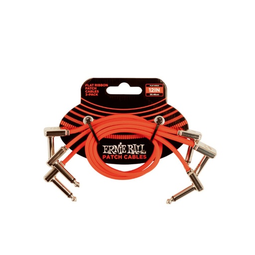 Ernie Ball Flat ribbon patch cable red 30cm 3-pack