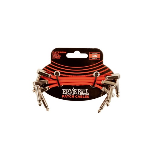 Ernie Ball Flat ribbon patch cable red 7,5cm 3-pack